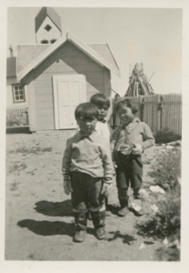 Image of Three Eskimo [Inuit] boys from the MacMillan School